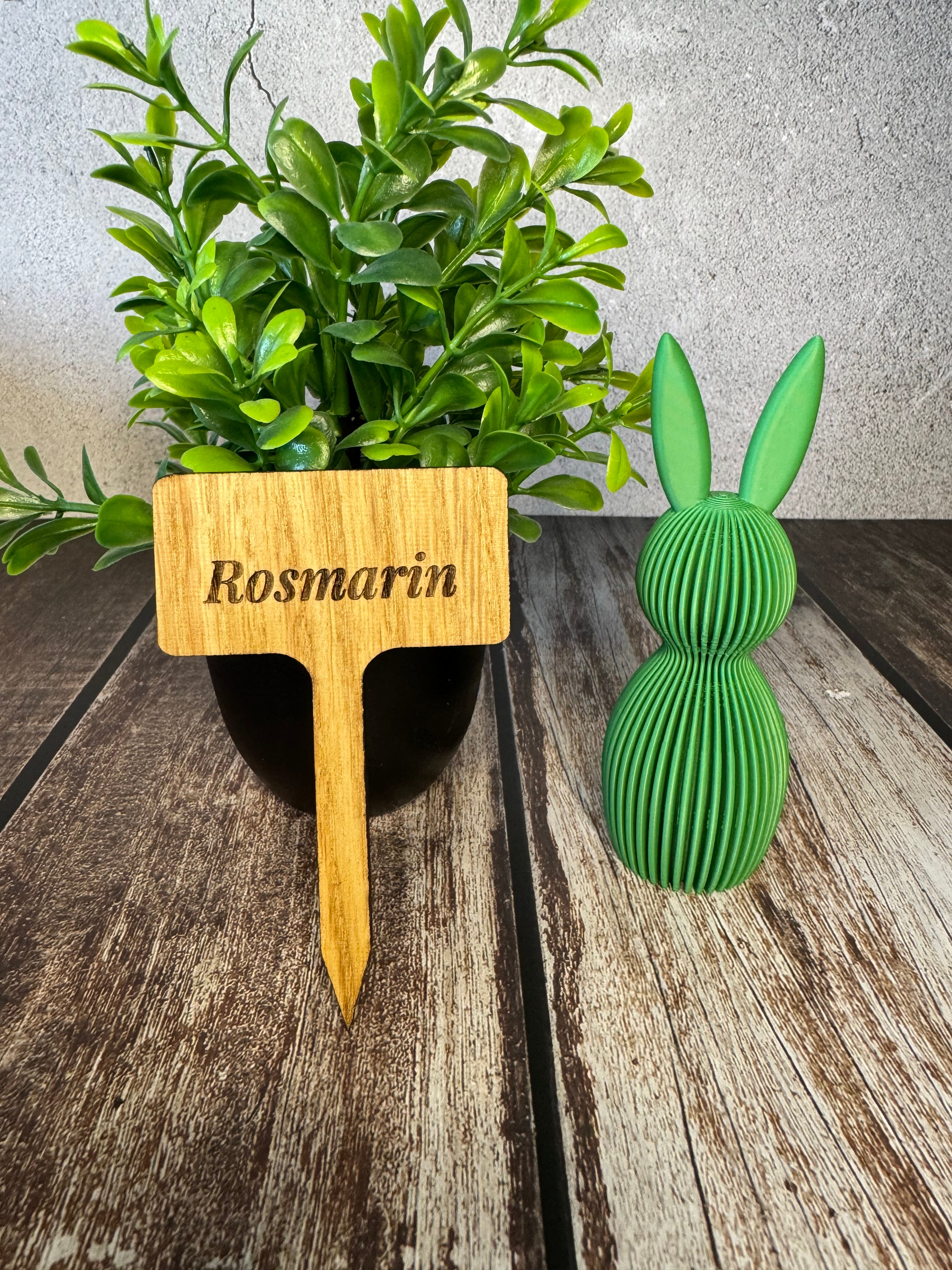 Kräuterstecker Holz personalisiert - Pflanzenschilder Garten & Balkon