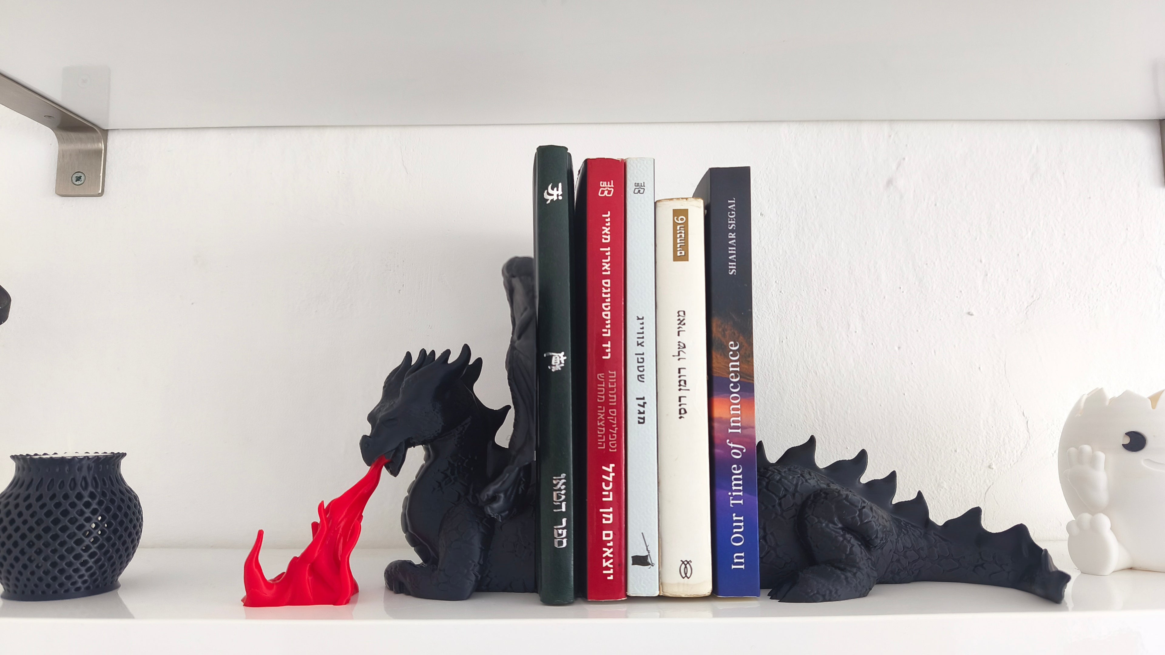 Buchstützen aus PLA – Tierdesigns Drache, Hund, Katze & Hase